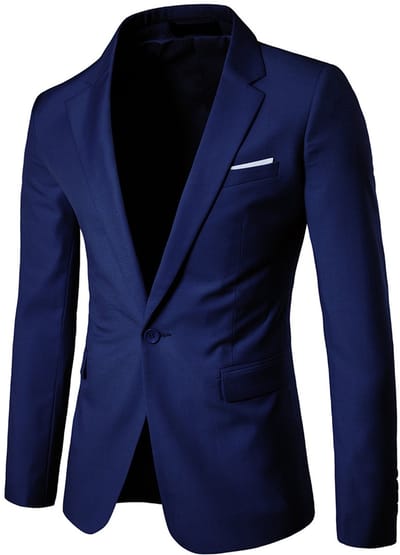 ALLTHEMEN Heren Slim Fit Kostuumjasje - Jasje met Een Knoop Voor Zakelijk Gebruik - S
