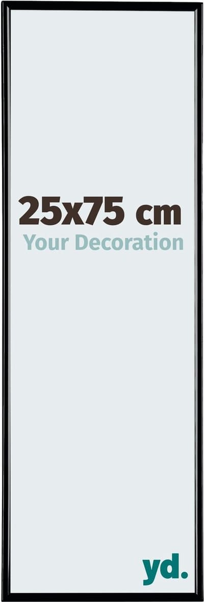 Your Decoration - Fotolijst 25x75 cm - Kunststof - Zwart Hoogglans - Evry