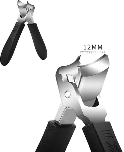 Goodli Professionele Nageltang RVS - XL Brede Opening 12mm - Nagelknipper voor Dikke Nagels & Kalknagels - Roestvrijstaal - Zwart