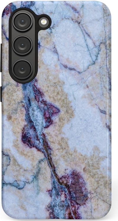 Casetastic hoesje geschikt voor Samsung Galaxy S23 - Dubbellaagse bescherming - Diepzee Marmer - Fashion Case - Blauw Zand
