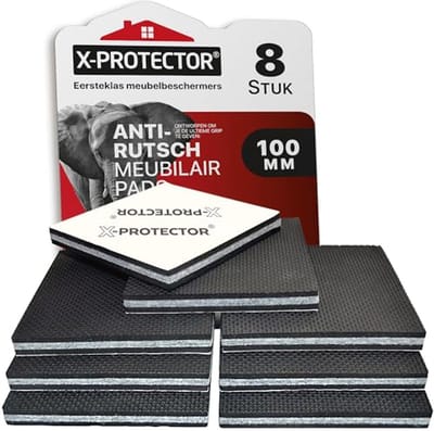 Non-slip Vloerbeschermers - 8 Stuks 100mm - Meubelbeschermer voor Stoelen en Tafels - Rubber Vloer Beschermers