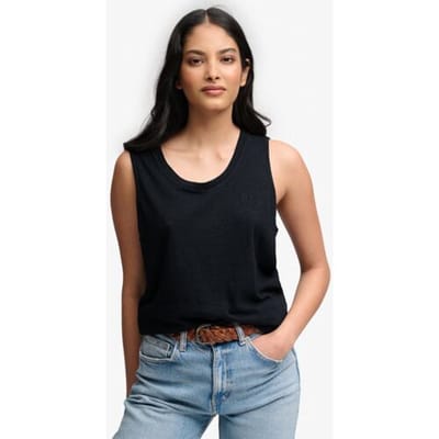 Superdry Scoop Neck Mouwloos T-shirt Zwart 2XS Vrouw