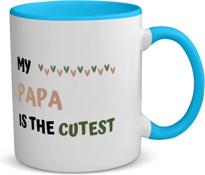 Akyol - my papa is the cutest koffiemok - theemok - blauw - Papa - schattige vader - vader cadeautjes - vaderdag - verjaardagscadeau - verjaardag - cadeau - geschenk - kado - gift - vader artikelen - 350 ML inhoud