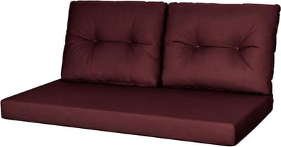 YEFU Outdoor Loveseat kussenset, 48 x 24 cm, waterdichte vervangende terrasstoelkussens, vervagingsbestendige diepe zit- en rugleuningkussenset voor terras, bank, schommel, wijnrood