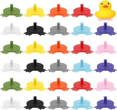 30 stuks rubberen eendjes voor dashboardhouder en organizer - Zelfklevende accessoires in 10 kleuren voor auto-interieurdecoratie, feestdecoratie en cadeau-ideeën