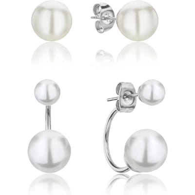 Set van 2 paar damesoorbellen Isabella Ford Agata Pearl