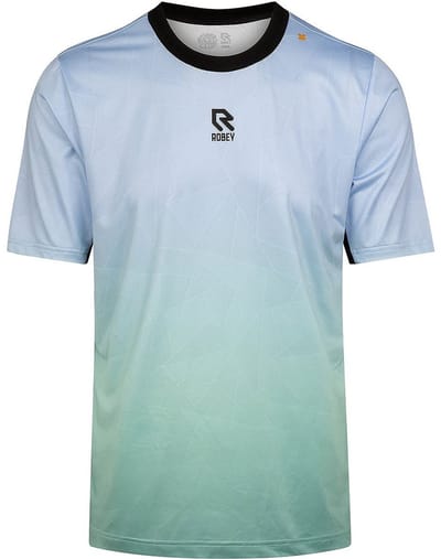Robey Tennis Smash Tee Heren - Hemelsblauw / Groen | Maat: 3XL