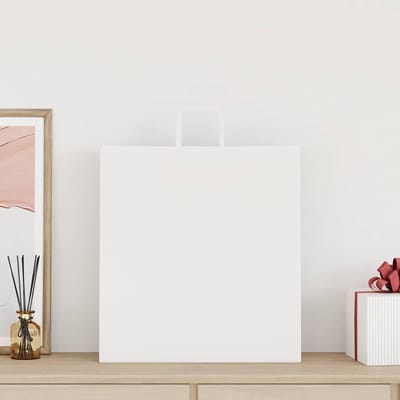 vidaXL - Papieren - zakken - 250 - st - met - hengsels - 45x17x48 - cm - wit
