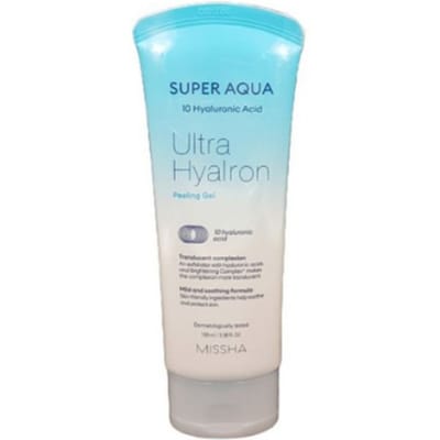 MISSHA Super Aqua Ultra Hyalron Gel Peeling 100ml x 2pcs – Gel Peeling Hydratant Doucement Exfoliant pour une Peau Lisse