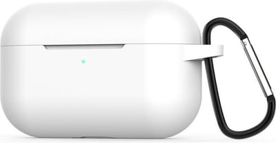 AirPods hoesjes van By Qubix - AirPods Pro / AirPods Pro 2 siliconen hoesje met karabiner haak - Wit Airpods Pro Case Hoesje voor Airpods pro Hoes