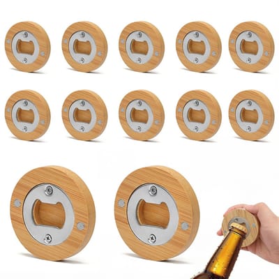 Flesopener, ronde bieropener van roestvrij staal, gepersonaliseerde flesopener met magneet, cadeaus voor hem, echtgenoot, vriend, vader, opa
