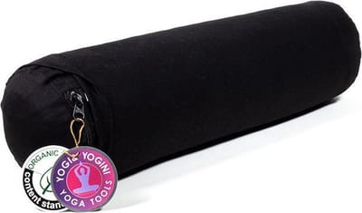 Yogi & Yogini - Yoga Mini Bolster - Biologisch - Biokatoen - Zwart (12 x 40cm)