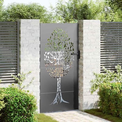 Tuinpoort Dubbel - Veiligheidshek Staal - Toegang Beveiligen - Gepoedercoat - 100x200cm - Zwart