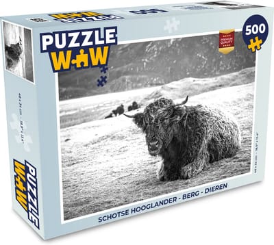 Puzzel Schotse Hooglander - Berg - Dieren - Legpuzzel - Puzzel 500 stukjes