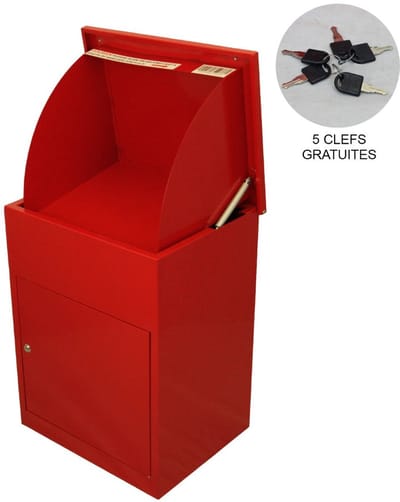 Pakketbrievenbus - rood - 320x205x120mm - 5 sleutels & anti-diefstal