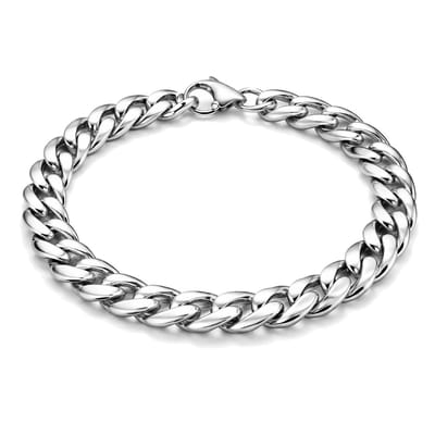 Stalen heren armband LGT JWLS Gourmet schakel Zilverkleurig 7mm-23cm