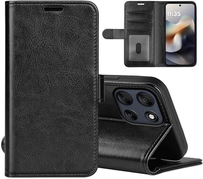 MobyDefend Hoesje - Geschikt voor Motorola Moto G56 - Wallet Book Case (Sluiting Achterkant) - Zwart