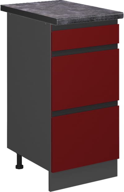 Vicco R-Line Keukenonderkast – 40 cm met laden, WB Antraciet Rood