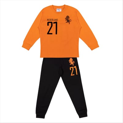 Fun2Wear - Pyjama Kids Elftal | Oranje meisjes jongens - Katoen - Maat 122/128