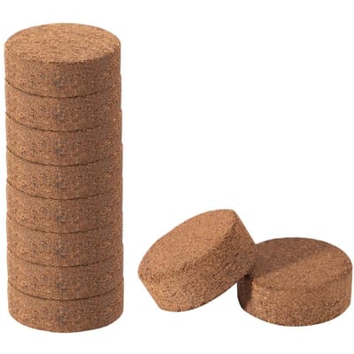 10 pièces Disque de terre de coco favorisant la croissance des racines Fibre Disque de terre de coco 30 x 10mm Type 1