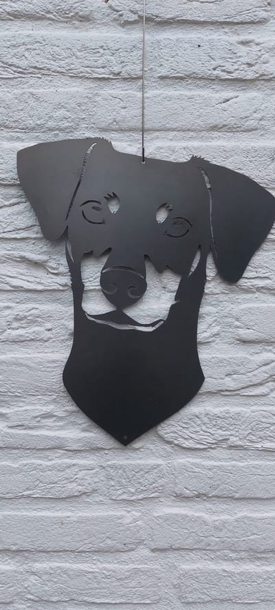 Metalen Hond - Duitse pinscher - Tuindecoratie - Metaalversiering - Cortenstaal
