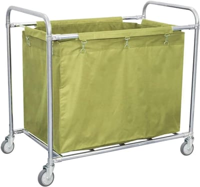 Waswagen op wielen - Linnenkar Wasmand - Kleding Sorteren - Roestvrijstalen frame - 200KG draagvermogen - Blauw