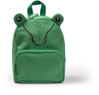 Rugzak voor kinderen met een leuk dierenontwerp / Krokodil. Uitgevoerd in RPET. Buitenvak met ritssluiting. Gewatteerde handgrepen en achterkant [21,5cm/29cm/17,5cm]