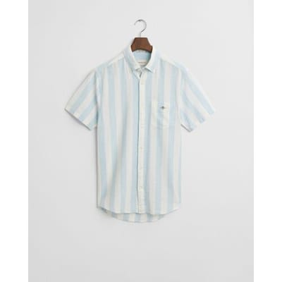Gant Overhemd Cotton Linnen Yarn Dyed Stripes Fresh Blue / male
