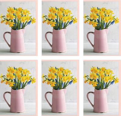 MGPcards - 6x dubbele wenskaart met envelop - Blanco - Bloemen - 11,5 x 17 cm