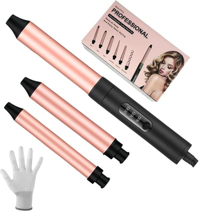 Krultang Set - Haarstyler Kruller - Haar Stijlen - 3 Verwisselbare Opzetstukken - 19/25/32 mm - Zwart