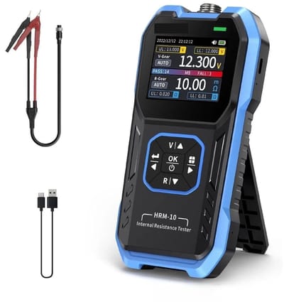 Isolatietester - Batterijtester - Diagnostiek Uitvoeren - Interne Weerstand Meten - 158x80x28mm - Grijs