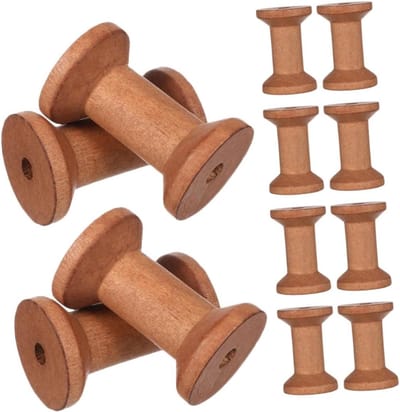 Houten Klossen - Lege Spoelen - Draad Organiseren - Duurzaam Hout - 25 Stuks - Lichtbruin