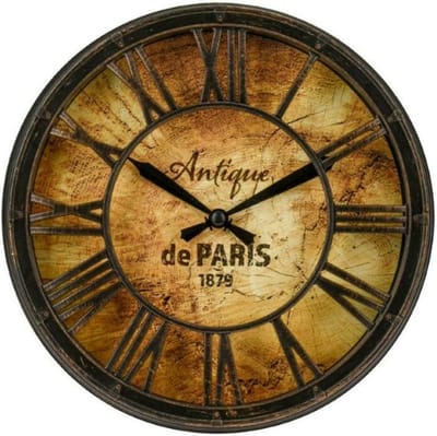 Eleganca wandklok rond 21cm - warme interieur klok - industrieel - modern - landelijk