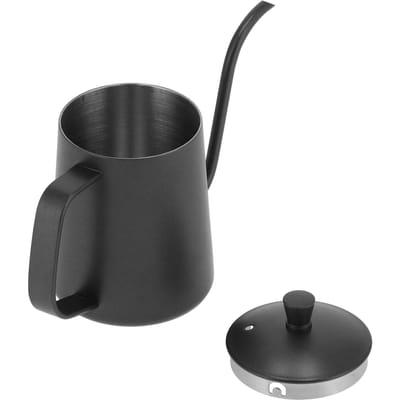 350ml Zwanenhals Koffieketel 304 Roestvrij Staal Lange Tuit Theepot voor Thuiskeuken Kantoor HotelZwart zwart