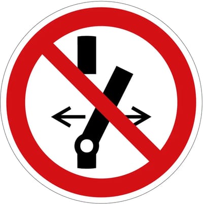 Niet inschakelen verbodsbord - P031 | gecoat dibond materiaal | 10 cm