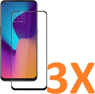 Volledige dekking Screenprotector Glas - Tempered Glass Screen Protector Geschikt voor: Oneplus nord N100 - 3x