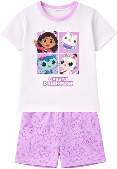 Gabby's Dollhouse Shortama - Maat 98/104 - Katoen - Paars - Kind