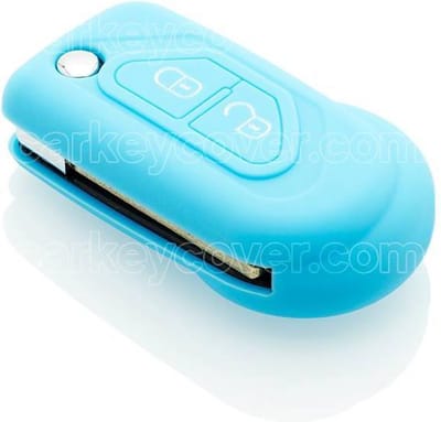 Autosleutel Hoesje geschikt voor Citroën - SleutelCover - Silicone Autosleutel Cover - Sleutelhoesje Lichtblauw