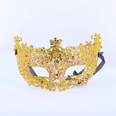 Masker - Venetiaans masker - Oogmasker - Gemaskerd bal - Verkleedmasker feest - Goud met glitter - Jonyx
