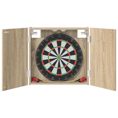 vidaXL - Dartbord - Kabinet - Sonoma - Eiken - 56 - x - 12 - x - 53,5 - cm - Bewerkt - hout