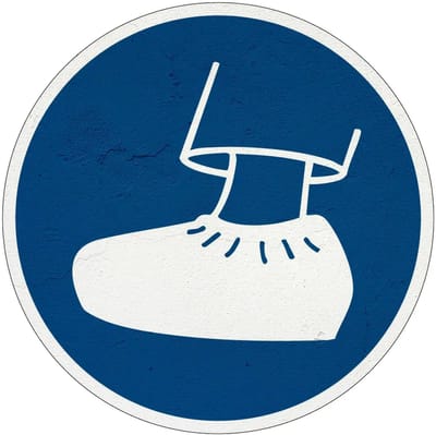 Overschoen verplicht gebodsbord | Sign Again materiaal | 10 cm