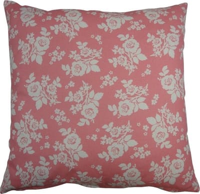 Kussen Single Rose Licht Rood | 45 X 45 | Sierkussen Voor Woonkamer Of Slaapkamer