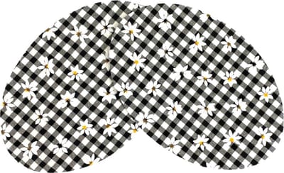 Knie Elleboog Strijk Stukken Patches zwart Wit Geruit Madeliefje 9.3 cm / 13.5 cm / Zwart Wit