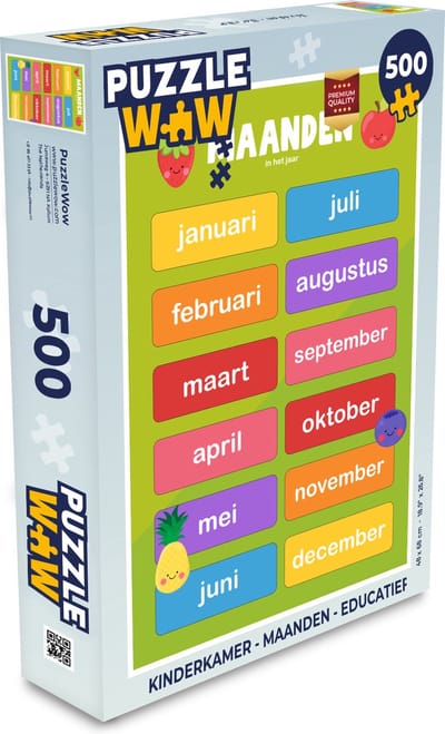 Puzzel Kinderkamer - Maanden - Educatief - Jongens - Meisjes - Kinderen - Groen - Kids - Legpuzzel - Puzzel 500 stukjes