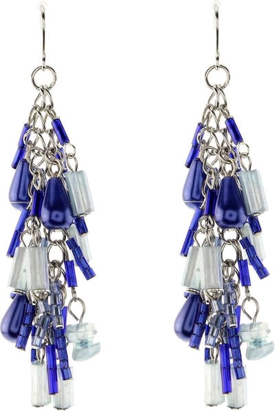 Behave - Oorhangers met blauwe kralen - Zilverkleur - Festivalstijl