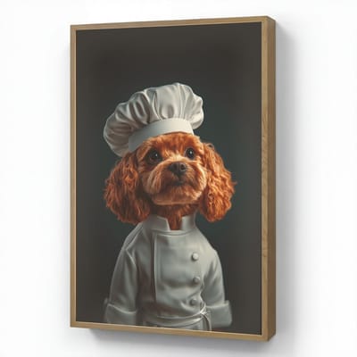 Wandlamp 70x100 cm - Oplaadbaar - Bruin - Kok - Hondje - Wandlampen binnen woonkamer - Slaapkamer lamp - Decoratieve nachtlamp - Vloerlamp draadloos