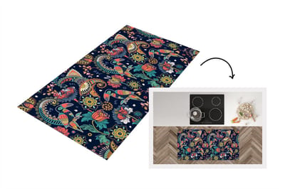 Keukenloper - Loper keuken - Toekan - Vogel - Regenboog - Jungle - Patroon - 120x60 cm - Keukenloper vinyl