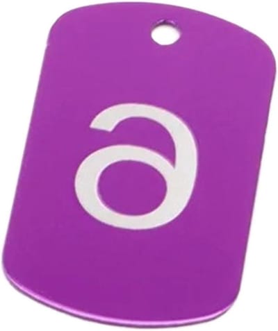 Stalen Sleutellabels - Nummerlabels - Identificatie van Artikelen - Aluminium Legering - 50x30 mm - Paars