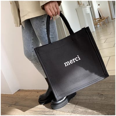 Grote Canvas Tas voor Dames Nieuwe Mode Casual Schoudertas voor Studenten Les Commuter Tas gray