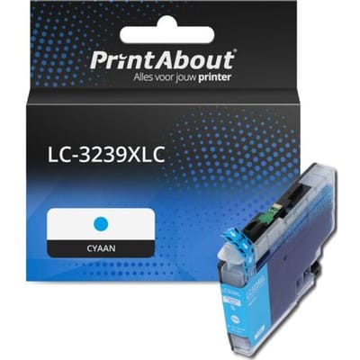 PrintAbout Inktcartridge LC-3239XLC Cyaan Hoge capaciteit geschikt voor Brother